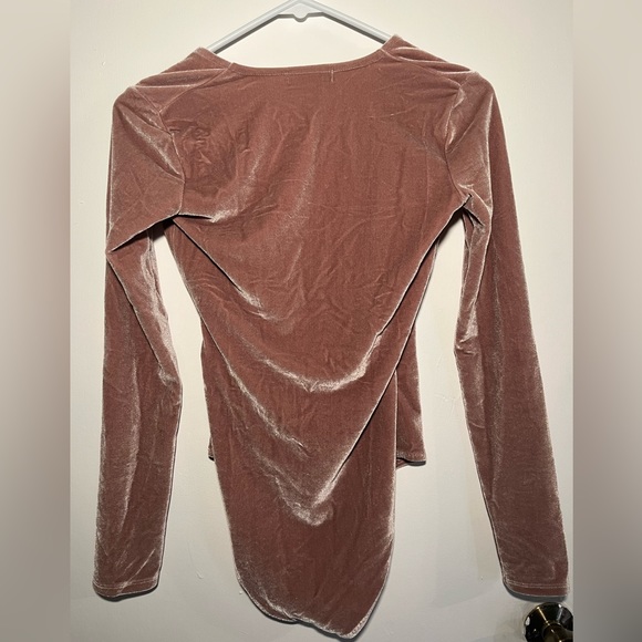 PINK MADEWELL VELVET BODYSUIT - Picture 2 of 3